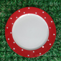 Haonai 10.5 inch ceramic plate new design with especial printing ceramic dinner plate, for home dinner plate ceramic plate